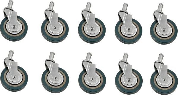 5″ Industrial Caster with Brakes for Chrome and Epoxy Stock Shelves