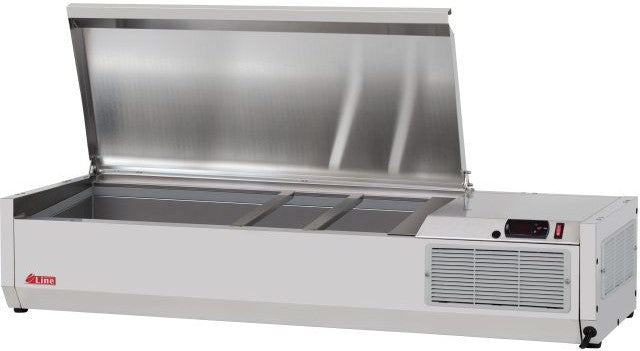 Turbo Air - E-Line 47" Stainless Steel Refrigerated Countertop Salad Prep Table with GN Pans - CTST-1200-13-N Turbo Air – E-Line 47″ Stainless Steel Refrigerated Countertop Salad Prep Table with GN Pans – CTST-1200-13-N (ETA 5-6 Weeks)