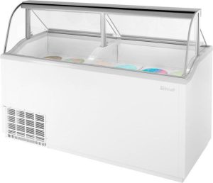 Turbo Air – 70″ White Low Curved Glass Ice Cream Dipping Cabinet – TIDC-70W-N (ETA 5-6 Weeks)