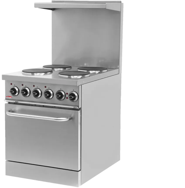 Bakemax - Commercial Floor Model 24” Wide 4 Burner Electric Range - BMPLS7KE021