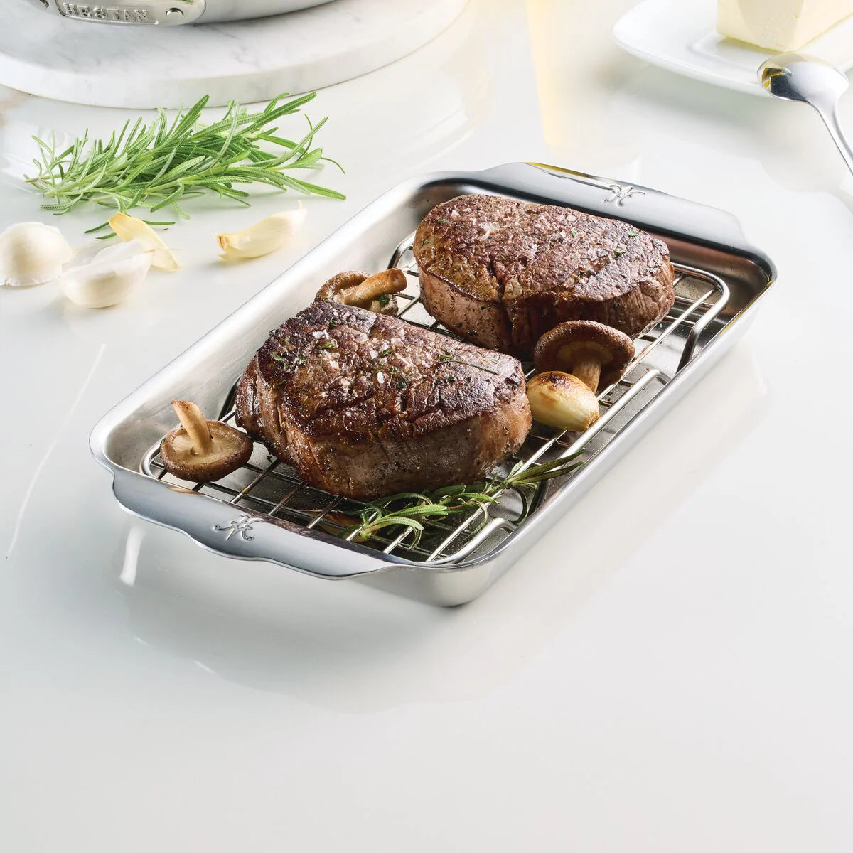 Hestan - Provisions 9" x 6" Stainless Steel OvenBond Eighth Sheet Pan - 54317-C Hestan – Provisions 9″ x 6″ Stainless Steel OvenBond Eighth Sheet Pan – 54317-C
