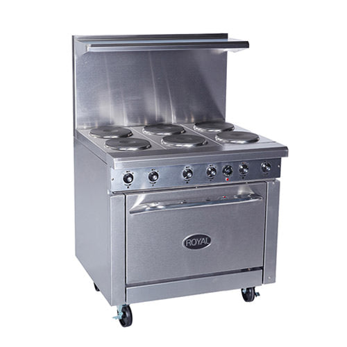 Royal RRE-6 36″ Electric Range with 6 Burner - 1Ph, 240V