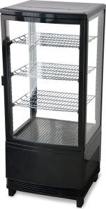 17" Three (3) Shelf Countertop Refrigerated Display Case, 2.80 cu.ft (78 L), Black