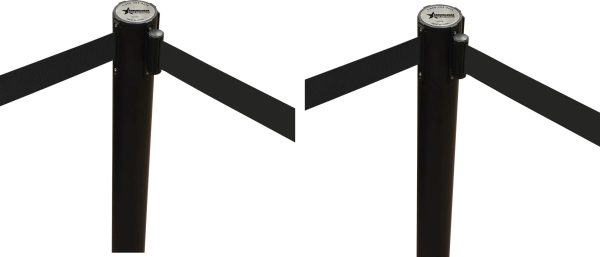 Black-Painted Steel Stanchions with Black Retractable Belt