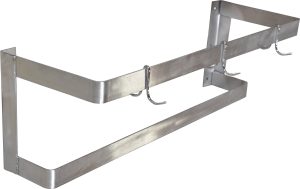 36" Wall-Mounted Pot Rack with 3 pc. Plated Pot Hooks