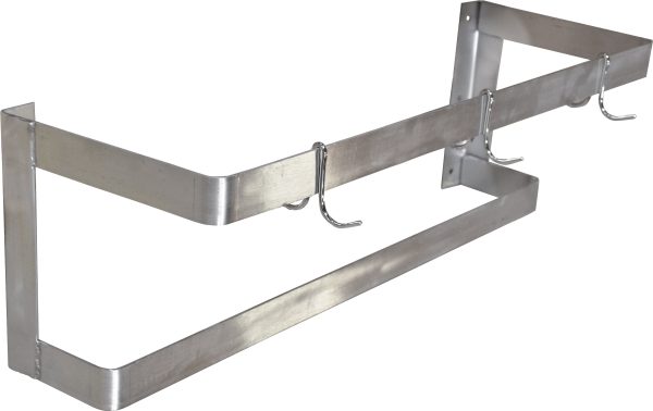 48" Wall-Mounted Pot Rack with 4 pc. Plated Pot Hooks