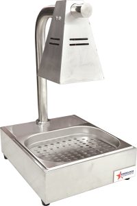 Commercial Fry Dump Holding Station Portable Electric Food Warmer One Infrared Bulb Freestanding with Tray – 275W, 110V