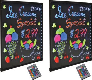 Refined Tempered Glass LED Write-On Flash Board with Remote Control