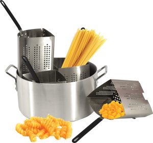 20 qt Aluminum Pasta Cooker Set with 4 Stainless Steel Inserts