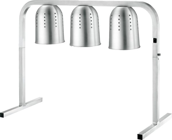 3-Bulb Commercial Portable Heat Lamp, Silver -  3 x 250W, 110V/60Hz/1Ph