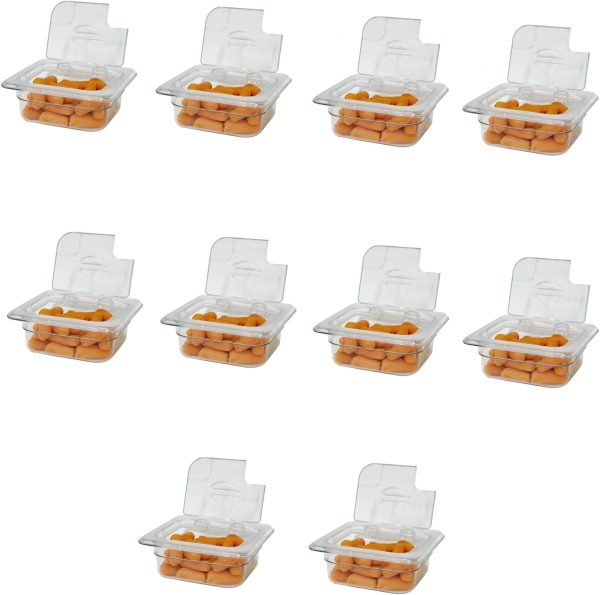 GN 1/6 Sixth Size Polycarbonate Clear Flip Lid with Notch