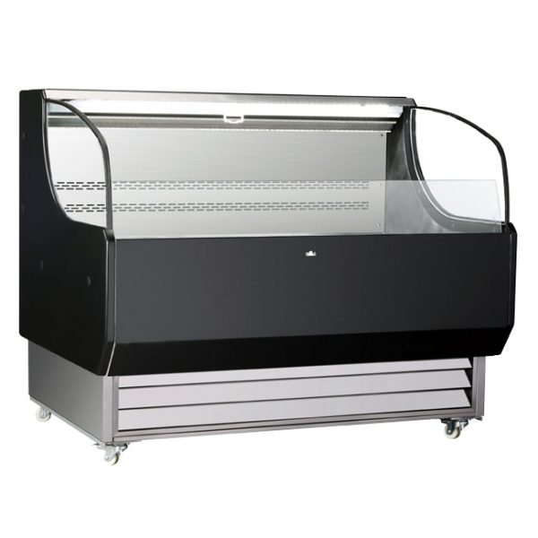 52" Grab-and-Go Open Refrigerated Floor Self-Serve Display Case, 13.07 cu.ft. (370 L), Black