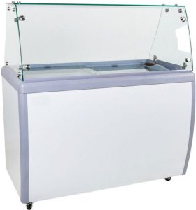 50″ 8+6 Tubs Capacity Ice Cream Dipping Freezer with Flat Sneeze Guard