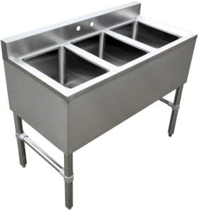 3 Compartment Underbar Sink, No Drainboard