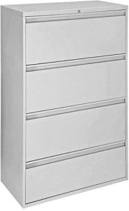 36″ Wide Light Gray Lateral File Cabinet with Four Drawers
