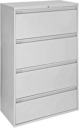 36″ Wide Light Gray Lateral File Cabinet with Four Drawers