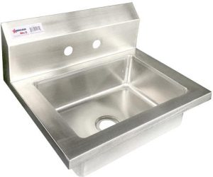 Fabricated Stainless Steel Wall Mounted Hand Sink With Two Holes