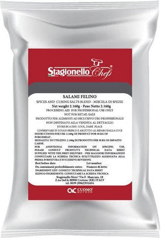 Stagionello Curing Salts and Spice Blends for Rapid Fermentation Salami Felino Salami 2.16 kg / bag