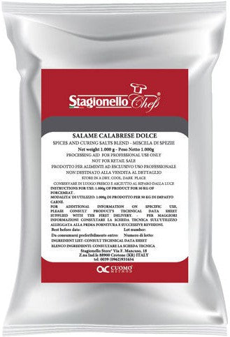 Stagionello Curing Salts and Spice Blends for Rapid Fermentation Salami Sweet Calabrese Salami 1 kg / bag