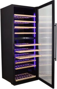 Vinovero 28" Dual Zone Wine Cooler with 290 Bottle Capacity and Black Full Glass Door
