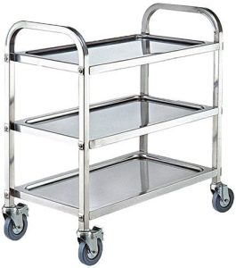 Stainless Steel 3-Tier Bussing Cart