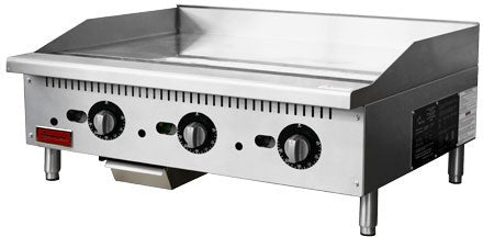 36″ Countertop Gas Griddle 3 Burners with Thermostatic Control, 84,000 BTU