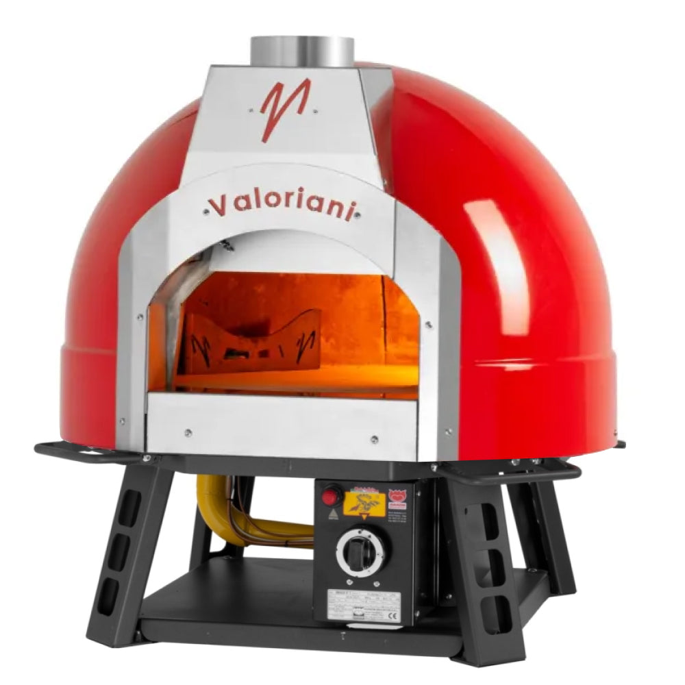 Valoriani Baby 60 Red Metal Dome Wood Fired and Gas Oven with Stand and Casters – 44,358 BTU Valoriani Baby 60 Red Metal Dome Wood Fired and Gas Oven with Stand and Casters – 44,358 BTU