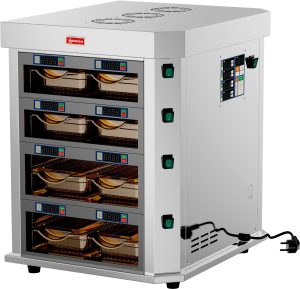 21” Vertical 4-Channel Countertop Food Warmer - 3400W (4.5 HP), 220V/60Hz/1Ph