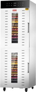 32-Tray 2-Door Stainless Steel Food Dehydrator with Digital Control and LED Light – 220V, 3000W