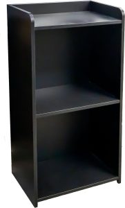 24.5” Black Hostess Station with Shelf & Casters