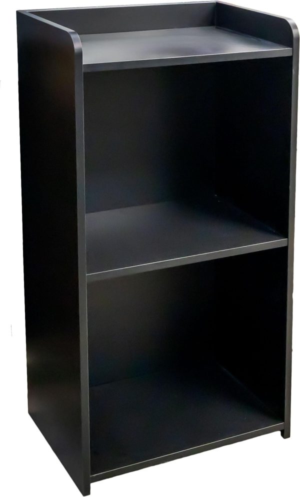 24.5” Black Hostess Station with Shelf & Casters