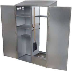 Janitor Cabinet, 2 Doors with Right Mop Sink, Service Faucet and Hose