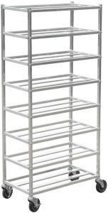 Aluminum Universal Rack for 10″ x 30″ & 12″ x 30″ meat trays with 8 slides and 8″ spacing