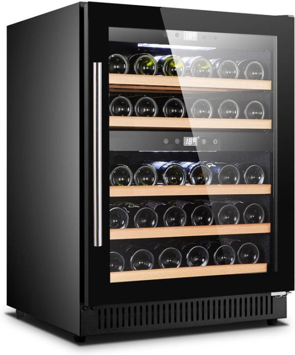 Vinovero 23" Dual Zone Wine Cooler with 40 Bottle Capacity and Black Full Glass Door