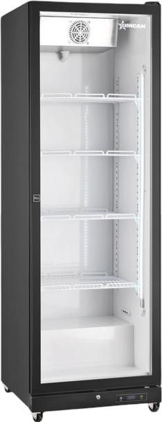 26” One (1) Glass Door Display Refrigerator with LED Light, 16 cu.ft. (450 L), Black