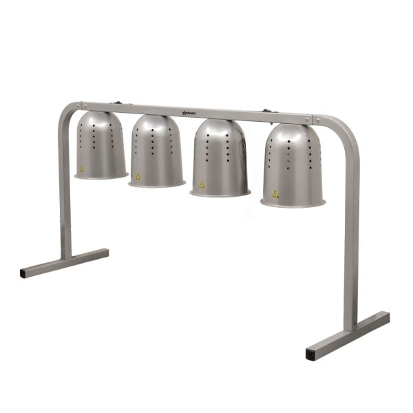 4-Bulb Commercial Portable Heat Lamp, Silver -  4 x 250W, 110V/60Hz/1Ph