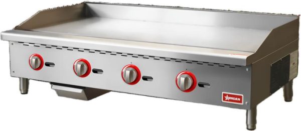 48″ Gas Griddle 4 Burner with Manual Control, 120,000 BTU