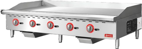 60″ Gas Griddle 5 Burners with Thermostatic Control, 140,000 BTU