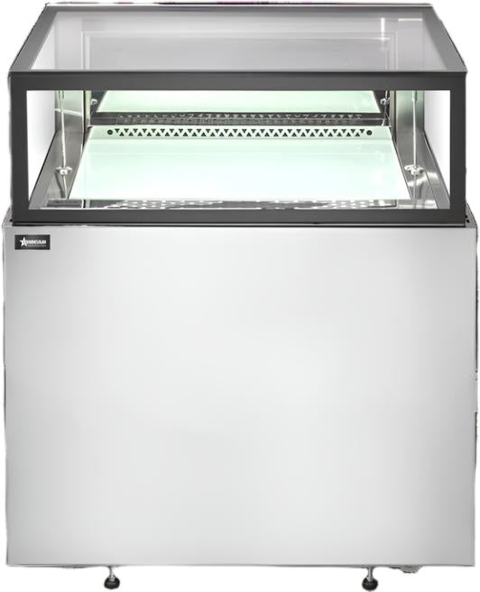 36” x 32” Flat Top Refrigerated Showcase, 9.6 cu.ft. (272 L), Stainless Steel