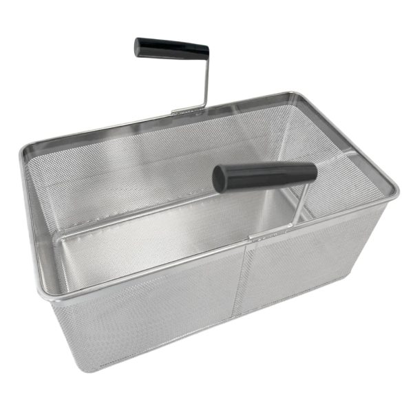 Pasta Cooker Rectangular Basket with Two Handles, Full Size 1/1