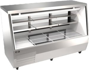 84” Square Glass Refrigerated Double-Duty Deli Case, 35.92 cu.ft. (1017 L), Stainless Steel
