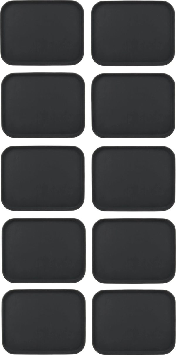 18″ x 14″ Rectangular Black Non-Slip Service Tray
