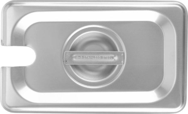 1/6-Size Slotted Stainless Steel Steam Table Pan Cover