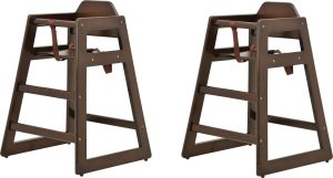 Commercial Walnut Wooden High Chair