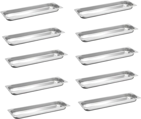 GN 1/2 Half-Size Long Stainless Steel Steam Table Pan – 1.5″ Deep