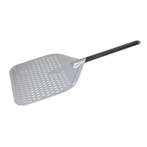 49-5/8” Perforated Aluminum Pizza Peel with 14” x 17-3/4” Rectangular Blade