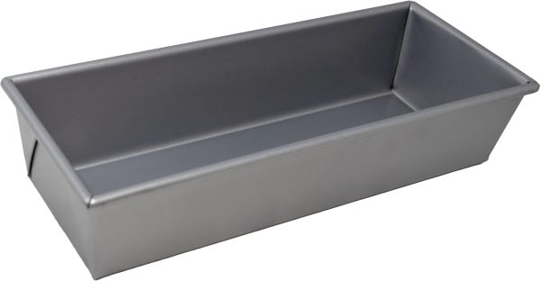 12 - 1/4" x 4-1/2" x 2-3/4" Glazed Aluminized Steel Bread Loaf Pan