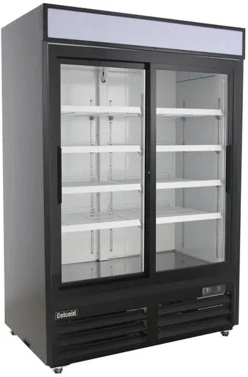 Celcold CR48SGDM 54" Sliding Glass 2-Door Merchandising Refrigerator - 48 Cu. Ft.