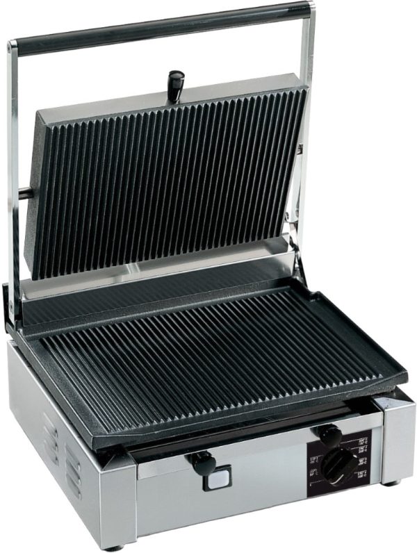 Eurodib - CORT-R Electric Panini Grill 110V w/ Ribbed Top & Bottom - SMSCORTR110