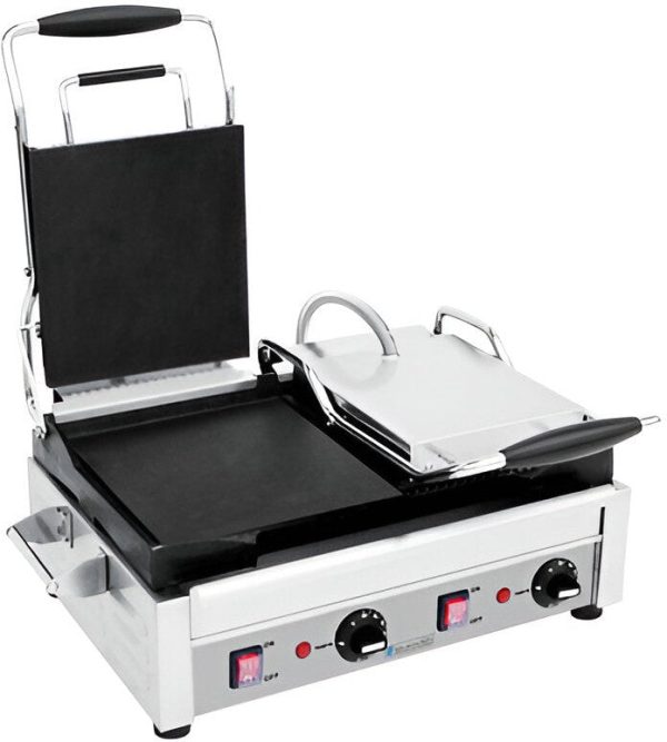 Eurodib - 18" x 11" Panini Grill w/ Left Side Flat Right Side Ribbed - SFE02375-240